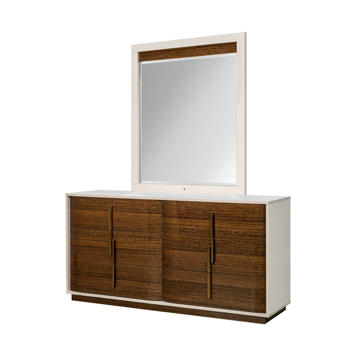 AICO Furniture - Pavira Dresser with Mirror in Walnut - 9023050SA-060-204 - GreatFurnitureDeal