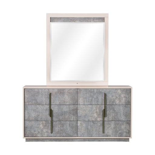 AICO Furniture - Pavira Dresser with Mirror in Stone - 9023050SA-060-837 - GreatFurnitureDeal