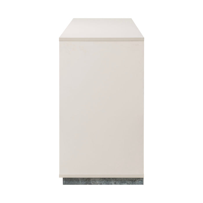 AICO Furniture - Pavira Dresser with Mirror in Stone - 9023050SA-060-837 - GreatFurnitureDeal