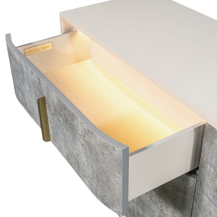 AICO Furniture - Pavira Dresser with Mirror in Stone - 9023050SA-060-837 - GreatFurnitureDeal