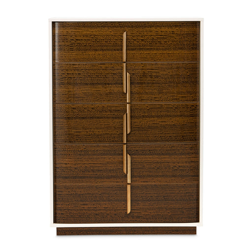 AICO Furniture - Pavira 5-Drawer Chest in Walnut - 9023070SA-204 - GreatFurnitureDeal