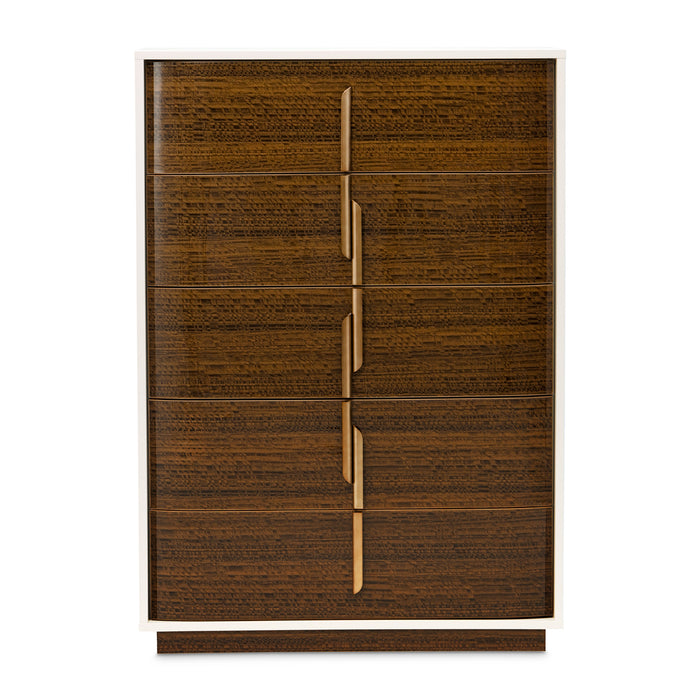 AICO Furniture - Pavira 5-Drawer Chest in Walnut - 9023070SA-204