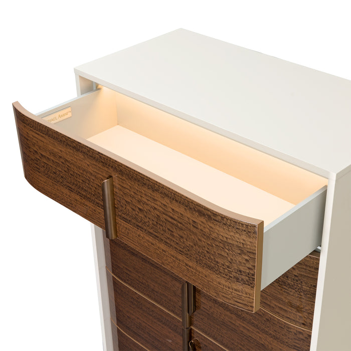 AICO Furniture - Pavira 5-Drawer Chest in Walnut - 9023070SA-204