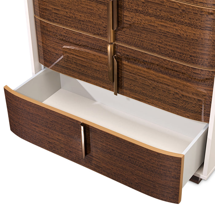 AICO Furniture - Pavira 5-Drawer Chest in Walnut - 9023070SA-204