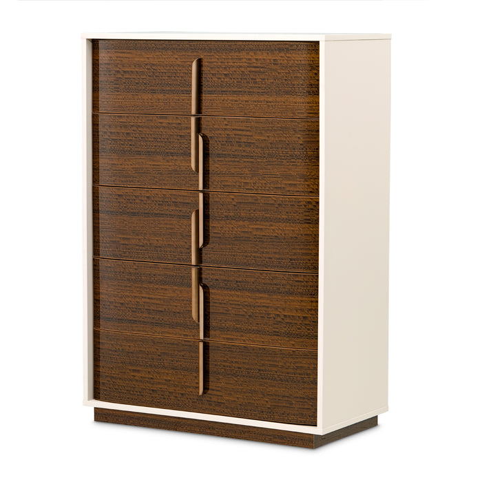 AICO Furniture - Pavira 5-Drawer Chest in Walnut - 9023070SA-204