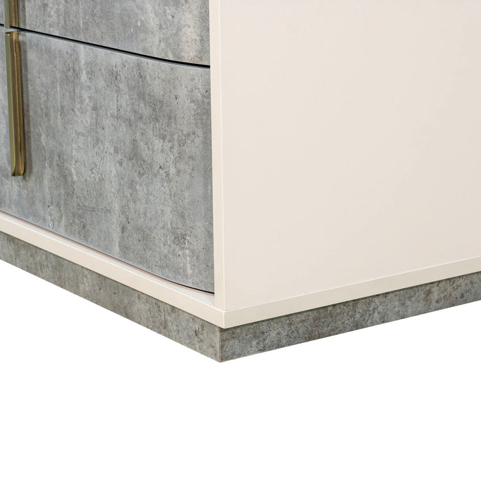 AICO Furniture - Pavira 6 Piece King Bedroom Set in Stone - 9023014EK03-042-837-6SET