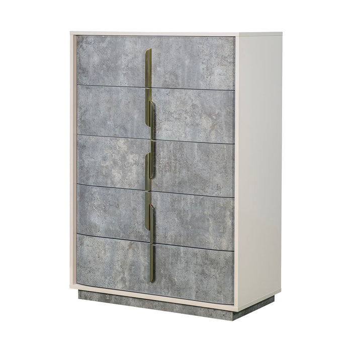 AICO Furniture - Pavira 5-Drawer Chest in Stone - 9023070SA-837 - GreatFurnitureDeal