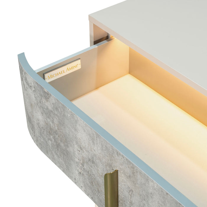 AICO Furniture - Pavira 6 Piece King Bedroom Set in Stone - 9023014EK03-042-837-6SET