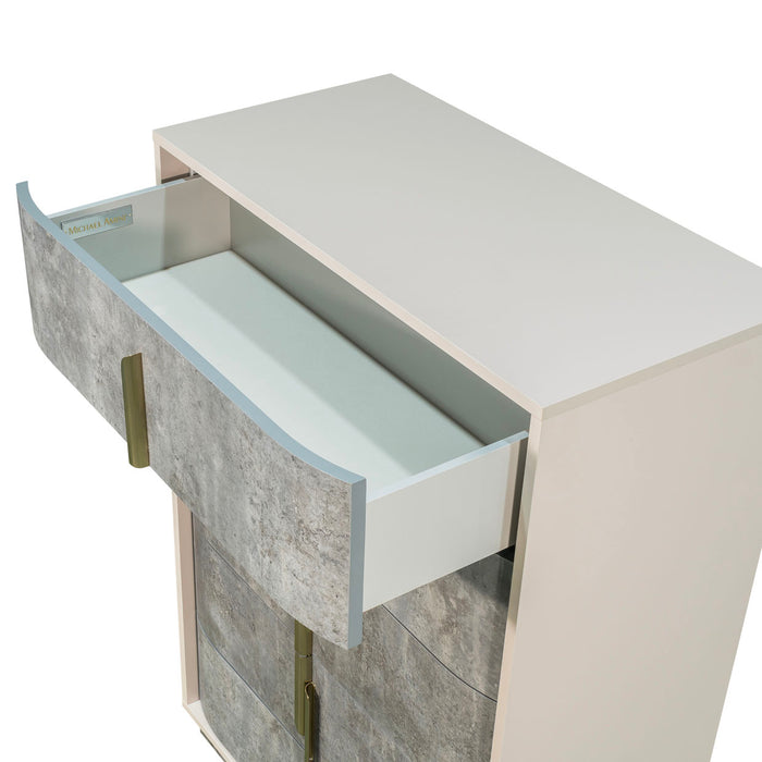 AICO Furniture - Pavira 6 Piece King Bedroom Set in Stone - 9023014EK03-042-837-6SET