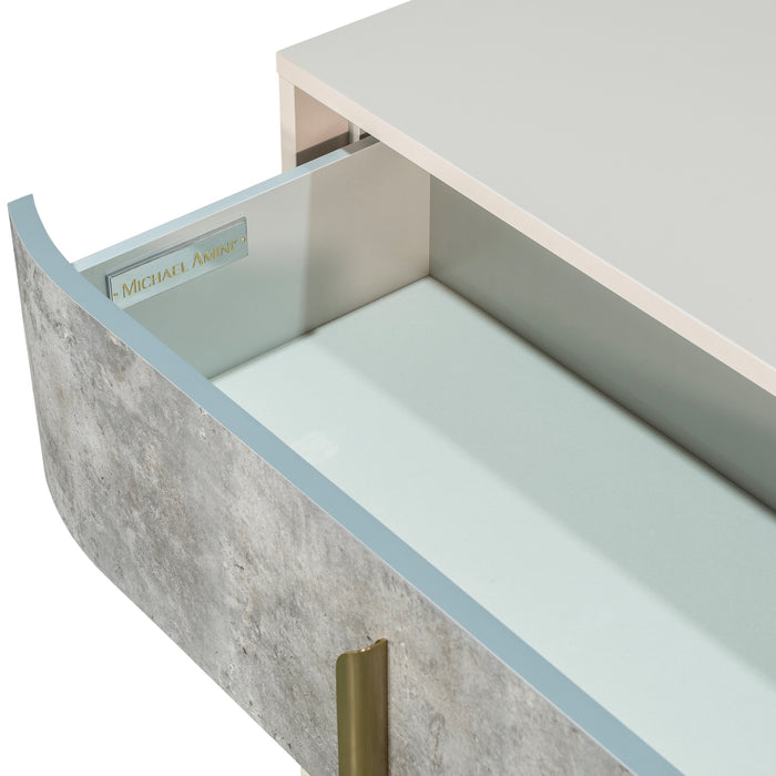 AICO Furniture - Pavira 6 Piece King Bedroom Set in Stone - 9023014EK03-042-837-6SET