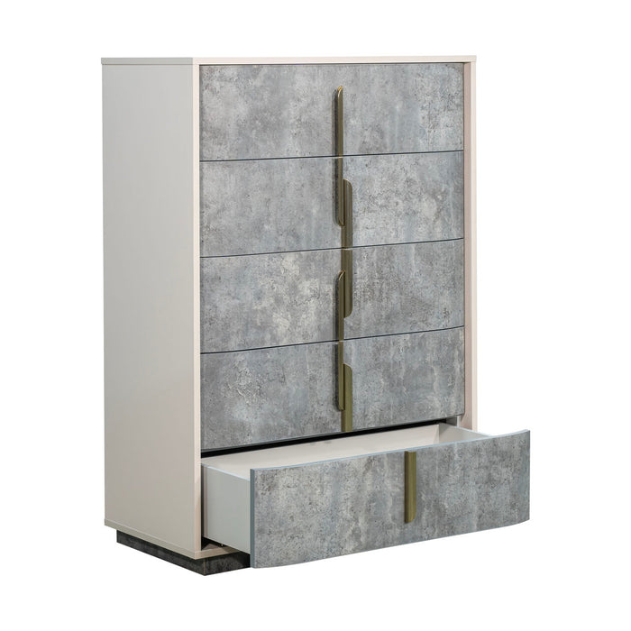 AICO Furniture - Pavira 5-Drawer Chest in Stone - 9023070SA-837 - GreatFurnitureDeal
