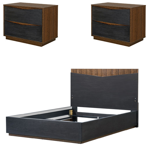 AICO Furniture - Kayner 3 Piece Queen Bedroom Set in Charcoal - 9024012QN3-042-838-3SET - GreatFurnitureDeal