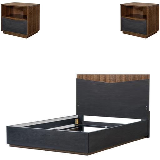 AICO Furniture - Kayner 3 Piece Queen Bedroom Set in Charcoal - 9024012QN3-040-838-3SET - GreatFurnitureDeal