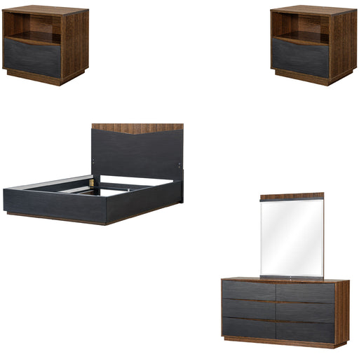 AICO Furniture - Kayner 5 Piece Queen Bedroom Set in Charcoal - 9024012QN3-040-838-5SET - GreatFurnitureDeal