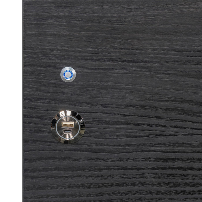 AICO Furniture - Kayner 6 Piece King Bedroom Set in Charcoal - 9024014EK3-040-838-6SET - GreatFurnitureDeal