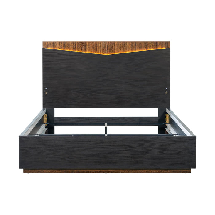 AICO Furniture - Kayner 6 Piece King Bedroom Set in Charcoal - 9024014EK3-040-838-6SET - GreatFurnitureDeal