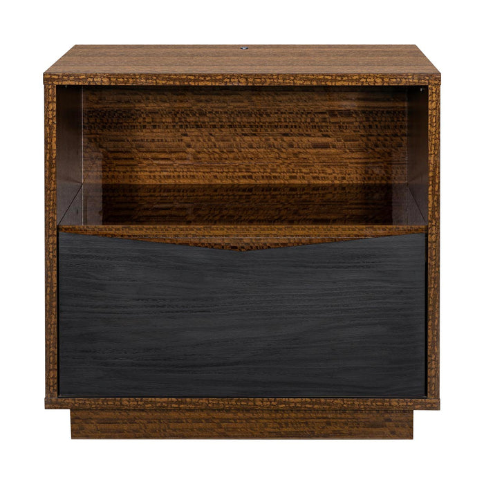 AICO Furniture - Kayner 1-Drawer Nightstand in Charcoal - 9024040-838 - GreatFurnitureDeal