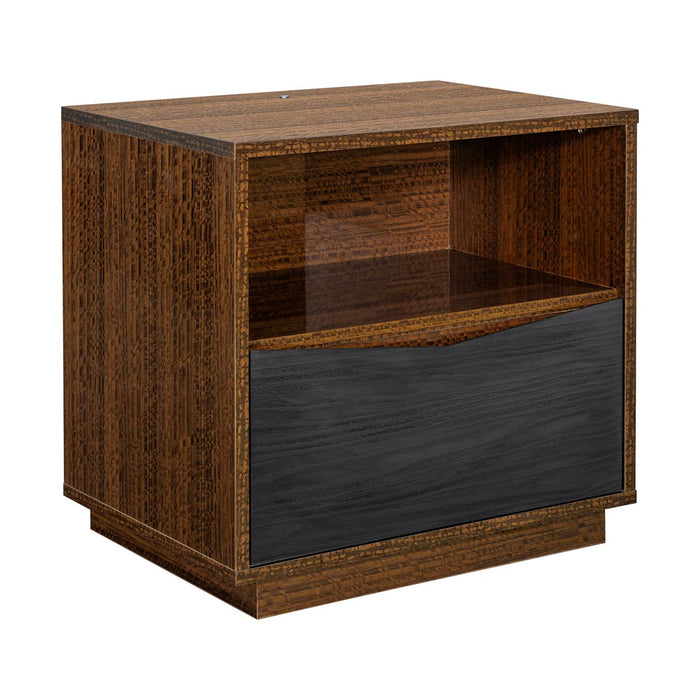 AICO Furniture - Kayner 1-Drawer Nightstand in Charcoal - 9024040-838 - GreatFurnitureDeal