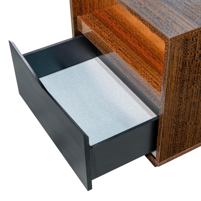 AICO Furniture - Kayner 1-Drawer Nightstand in Charcoal - 9024040-838 - GreatFurnitureDeal