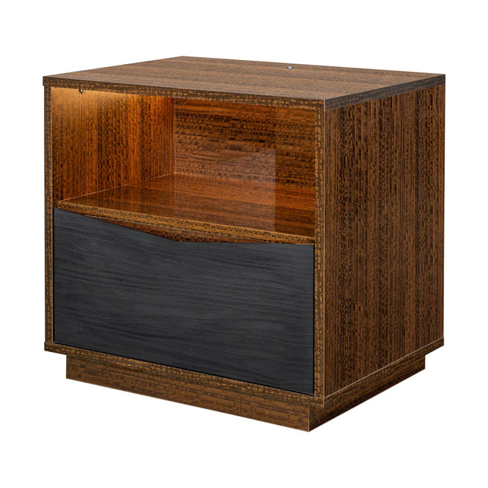 AICO Furniture - Kayner 1-Drawer Nightstand in Charcoal - 9024040-838 - GreatFurnitureDeal