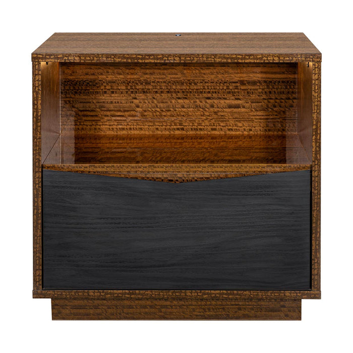 AICO Furniture - Kayner 1-Drawer Nightstand in Charcoal - 9024040-838 - GreatFurnitureDeal