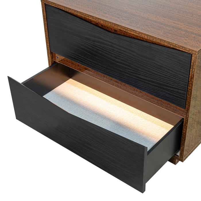 AICO Furniture - Kayner 2-Drawer Nightstand in Charcoal - 9024042-838 - GreatFurnitureDeal