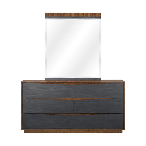 AICO Furniture - Kayner Dresser With Wall Mirror in Charcoal - 9024050SA-60-838 - GreatFurnitureDeal