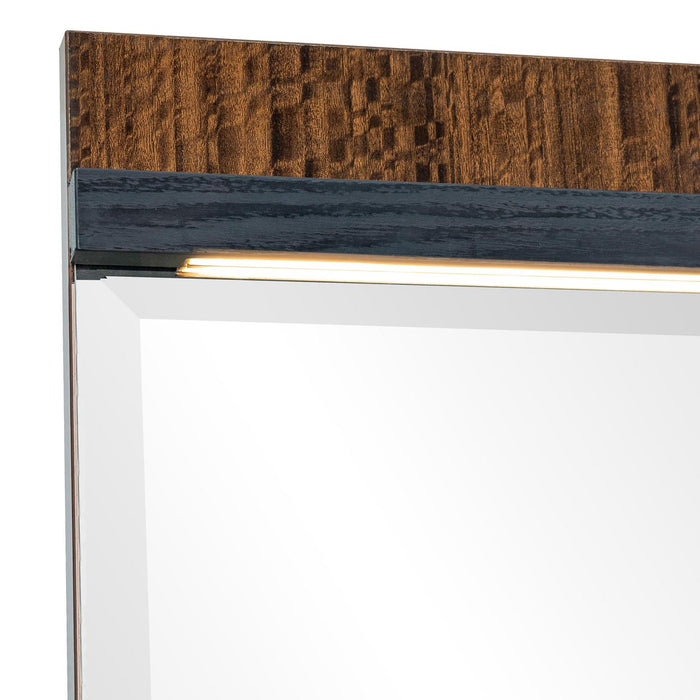 AICO Furniture - Kayner Dresser Mirror with LED Lights in Charcoal - 9024060-838 - GreatFurnitureDeal
