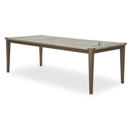 AICO Furniture - Valise Amazon Tan Gator Extendable Rectangular Leg Dining Table - 9026600-110 - GreatFurnitureDeal