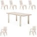 AICO Furniture - Lotus Bay 7 Piece Narrow Dining Table Set in Sand - 9030000-138-7SET - GreatFurnitureDeal
