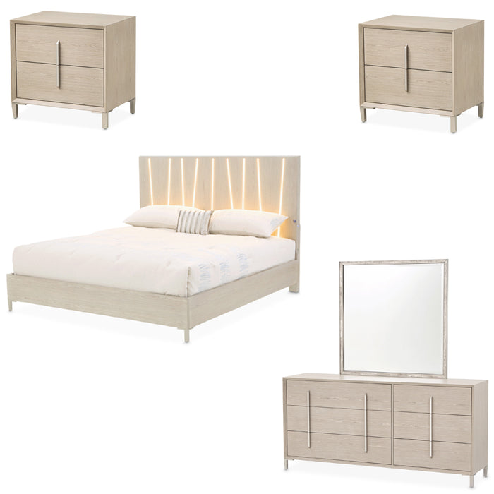 AICO Furniture - Lotus Bay 5 Piece Queen Bedroom Set in Sand - 9030000QN3-138-5SET - GreatFurnitureDeal