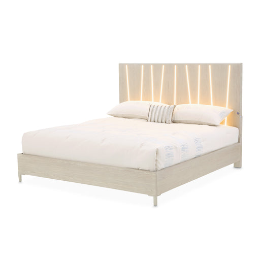 AICO Furniture - Lotus Bay King Bed with LED Lights in Sand - 9030000EK3-138 - GreatFurnitureDeal