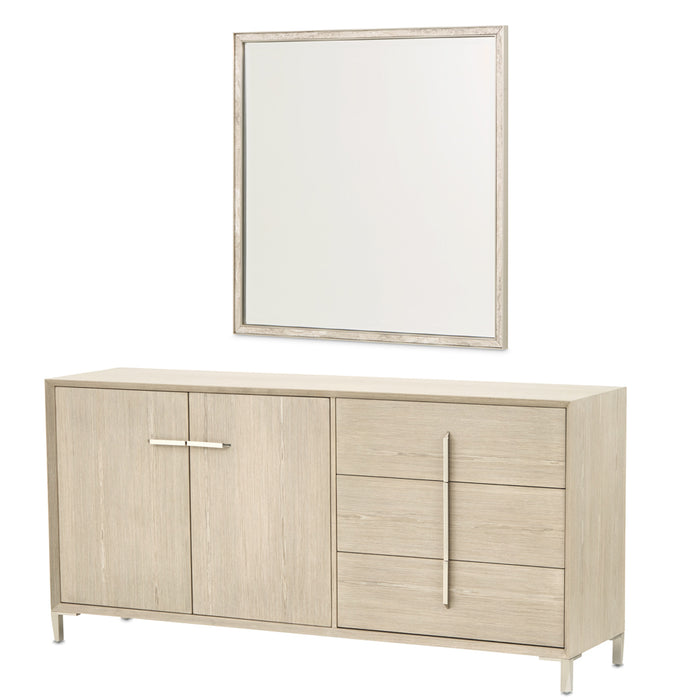 AICO Furniture - Lotus Bay 9 Piece Narrow Dining Table Set in Sand - 9030000-138-9SET - GreatFurnitureDeal