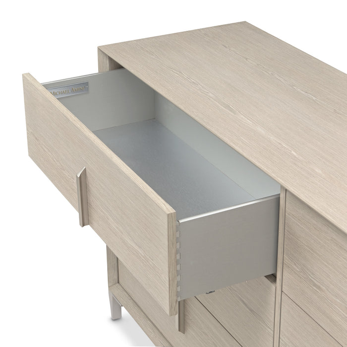 AICO Furniture - Lotus Bay 5 Piece Twin Panel Bedroom Set with LED Lights in Sand - 9030713TN-138-5SET - GreatFurnitureDeal