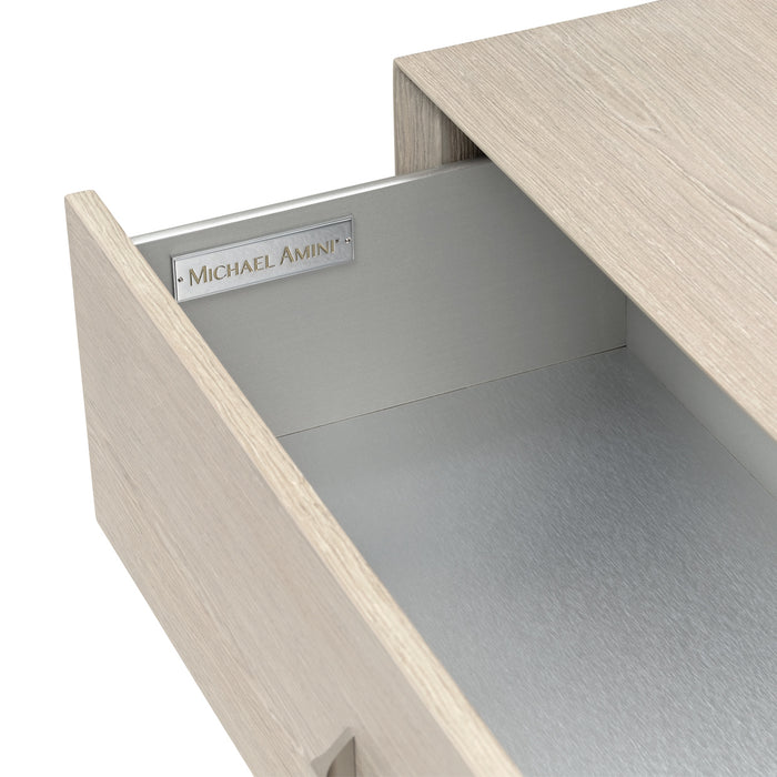 AICO Furniture - Lotus Bay 5 Piece Twin Panel Bedroom Set with LED Lights in Sand - 9030713TN-138-5SET