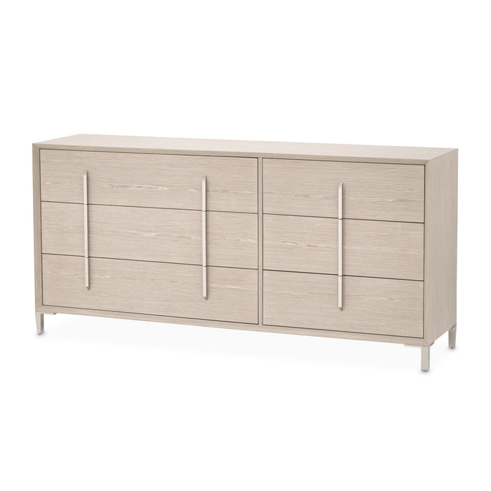 AICO Furniture - Lotus Bay Large Dresser with Mirror in Sand - 9030051SA-260-138 - GreatFurnitureDeal
