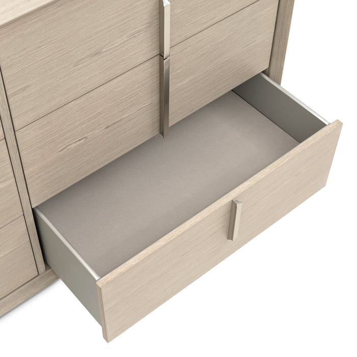 AICO Furniture - Lotus Bay Large Dresser with Mirror in Sand - 9030051SA-260-138 - GreatFurnitureDeal