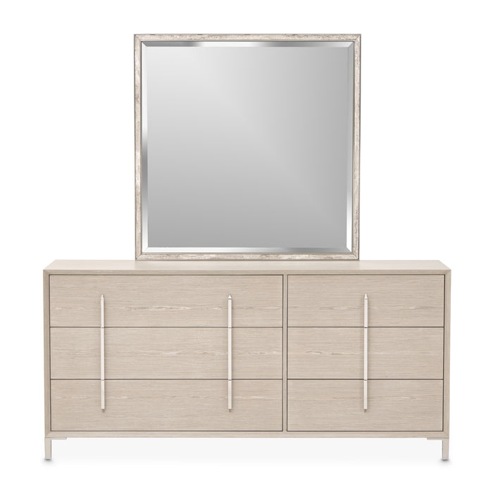 AICO Furniture - Lotus Bay Large Dresser with Mirror in Sand - 9030051SA-260-138 - GreatFurnitureDeal