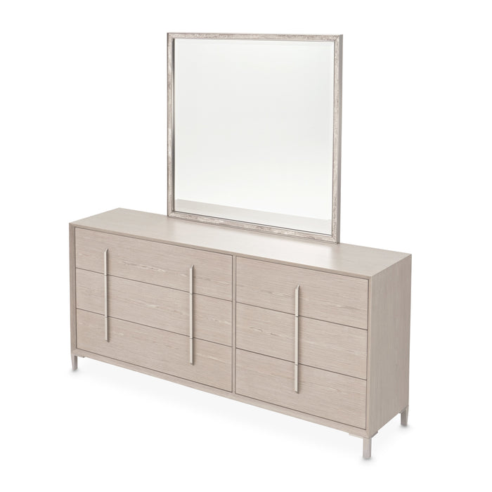 AICO Furniture - Lotus Bay Large Dresser with Mirror in Sand - 9030051SA-260-138 - GreatFurnitureDeal