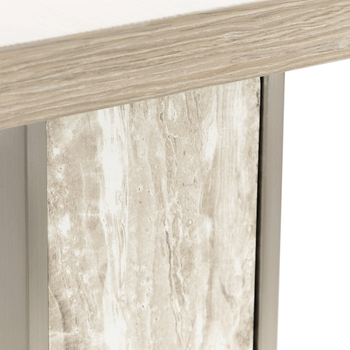 AICO Furniture - Lotus Bay C-Shaped Accent Table in Sand - 9030224-138 - GreatFurnitureDeal