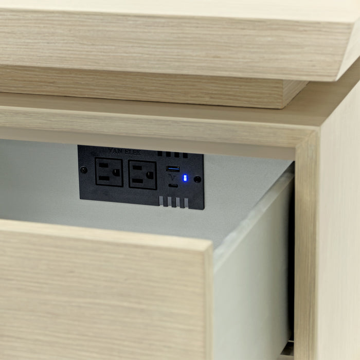 AICO Furniture - Lotus Bay Vanity Desk in Sand - 9030277-138 - GreatFurnitureDeal