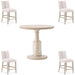 AICO Furniture - Lotus Bay 5 Piece 40'' Round Gathering Table Set in Sand - 9030304-138-5SET - GreatFurnitureDeal