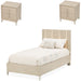 AICO Furniture - Lotus Bay 3 Piece Twin Panel Bedroom Set with LED Lights in Sand - 9030713TN-138-3SET - GreatFurnitureDeal