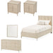 AICO Furniture - Lotus Bay 5 Piece Twin Panel Bedroom Set with LED Lights in Sand - 9030713TN-138-5SET - GreatFurnitureDeal