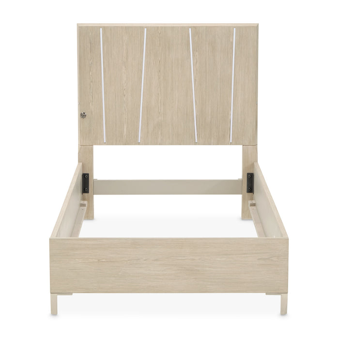 AICO Furniture - Lotus Bay 3 Piece Twin Panel Bedroom Set with LED Lights in Sand - 9030713TN-138-3SET - GreatFurnitureDeal