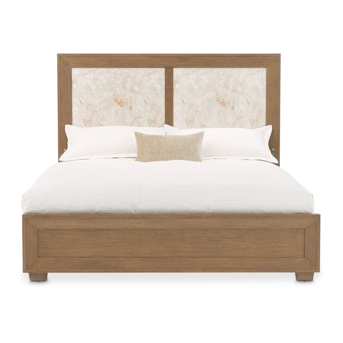 AICO Furniture - Portrait Queen Panel Bed with LED Lights in Sienna Brown - 9031000QN3-225 - GreatFurnitureDeal