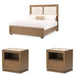 AICO Furniture - Portrait 3 Piece King Panel Bedroom Set with LED Lights in Sienna Brown - 9031000EK3-225-3SET - GreatFurnitureDeal