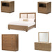 AICO Furniture - Portrait 6 Piece Queen Panel Bedroom Set with LED Lights in Sienna Brown - 9031000QN3-225-6SET - GreatFurnitureDeal