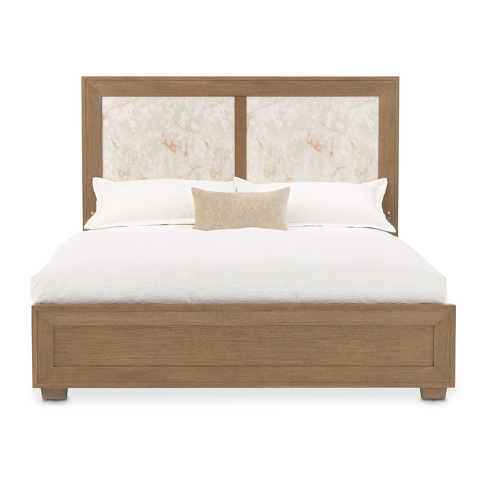 AICO Furniture - Portrait 3 Piece King Panel Bedroom Set with LED Lights in Sienna Brown - 9031000EK3-225-3SET - GreatFurnitureDeal