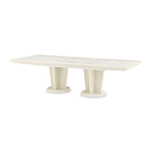 AICO Furniture - Portrait Rectangular Dining Table in Alabaster White - 9031002-145 - GreatFurnitureDeal